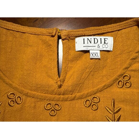 Indie & Co XXL Women's Crochet Embroidered Detail Ruffled Top Boho Cottagecore - Picture 8 of 10